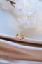 Heliophilia Silver Anillo de Piedra de Circonita Dorado Ajustable
